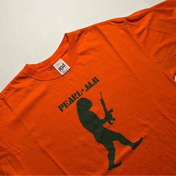 Vintage Pearl Jam Ape Man Shirt Adult Extra Large Orange Tour Promo Concert - Picture 4 of 12